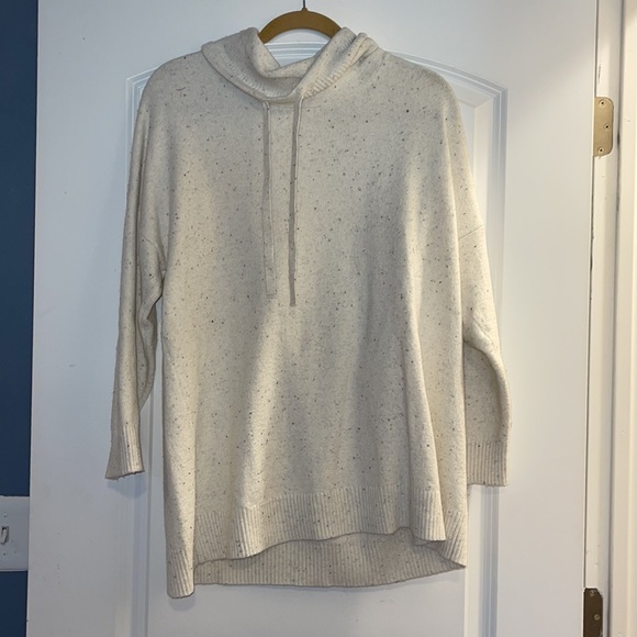 Pure J Jill xl drawstring high collar white with black dots sweater - Picture 3 of 6